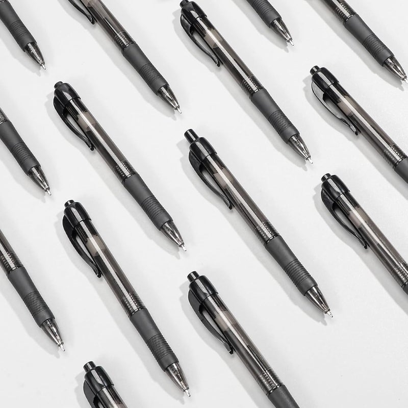 deegtran Pens Bulk, 50 Pack No Bleed Black Ink Click Pens with Soft Grip, Wholesale Retractable Ballpoint Pens for Office School, Medium Point Smooth 1.0MM - Image 5